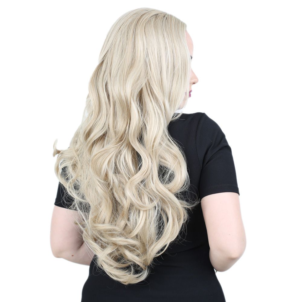 Super Dense Wavy Kanekalon Fiber Synthetic Long Bangs Wig / Balkan Hair / Platinum Highlights