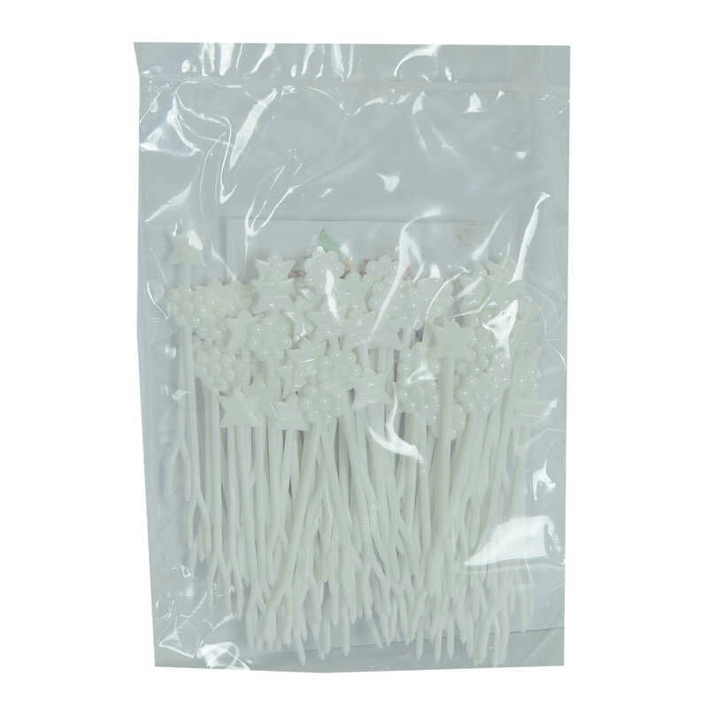 Plastic Chips Dumpling Dessert Devil's Fork White 100 Pcs Pack