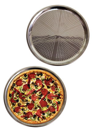 Perforated Steel Pizza and Lahmacun Tray Medium Size -32 cm