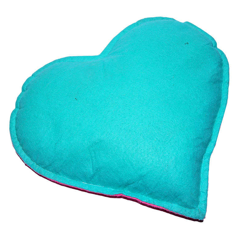 Heart Patterned Natural Rock Salt Pillow Green - Pink 2-3 Kg