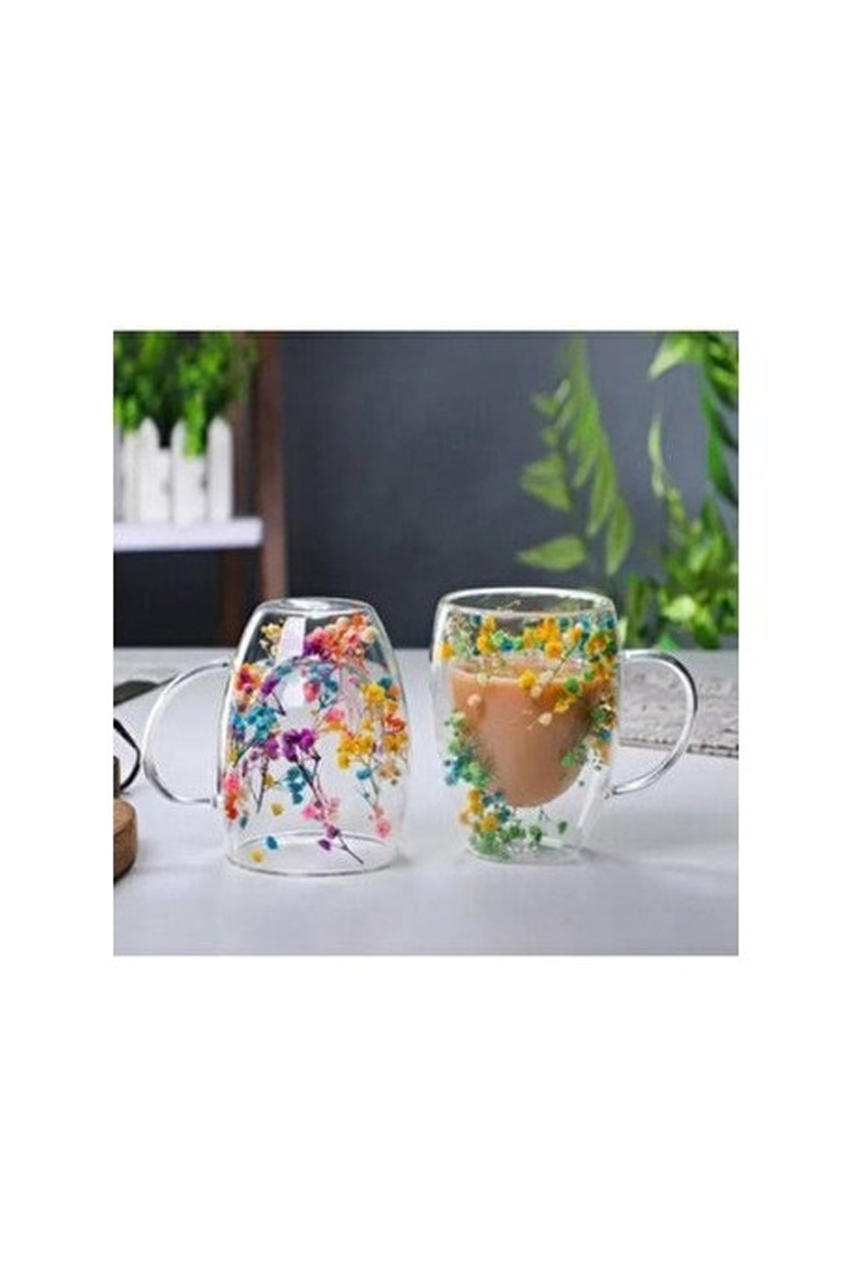 Organic Floral Borosilicate Glass 350 Ml. Turk-BRD-150 BH