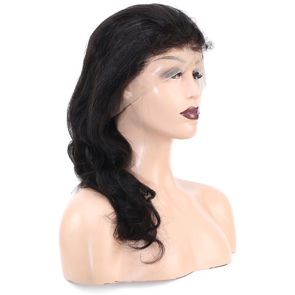 Front Lace Real Hair Tulle Wig Wavy / Natural / 55/60cm