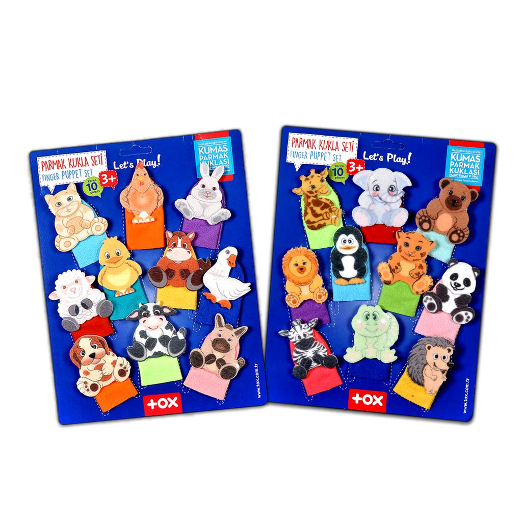 2 Sets - 20 Pieces Wild Animals and Pets Finger Puppet