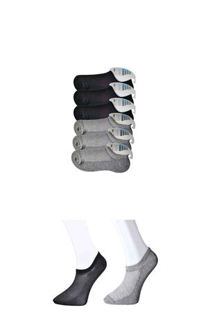 Black and Gray Men's Invisible Socks 6 pairs