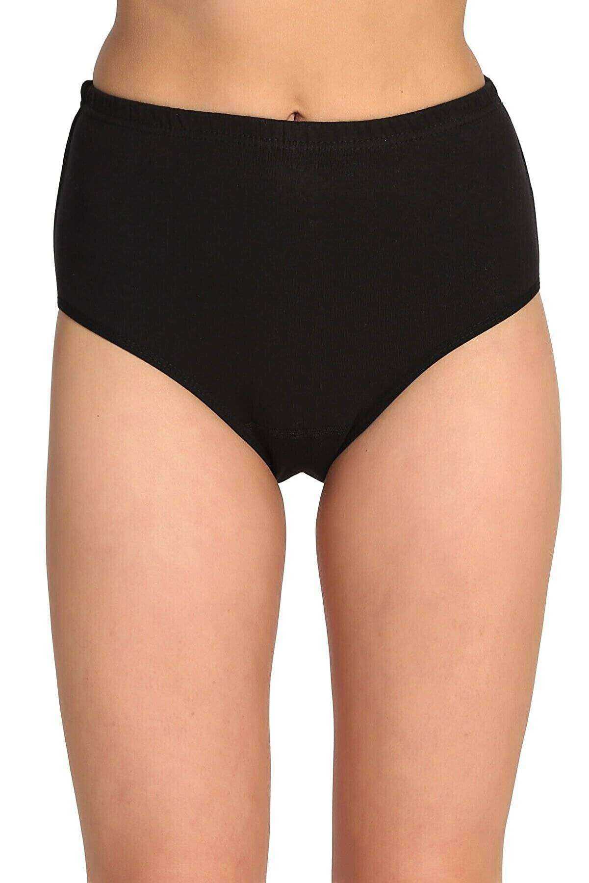 Women's High Waist Bato Thick Rubber Panties Black