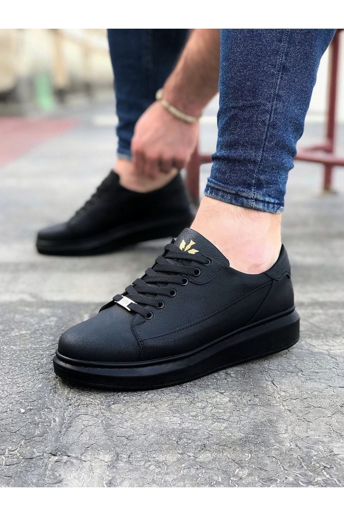 Charcoal Lace-up Thick Sole Casual Men's Shoes