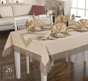 25 Piece Tablecloth Set Karin Cappuccino