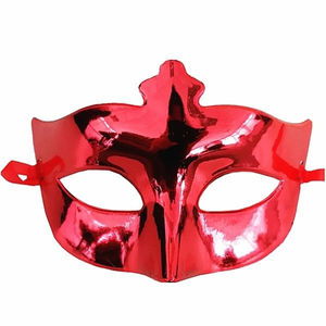 Red Color Costume Party Extra Shiny Prom Mask 15x10 cm