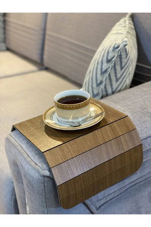 Brown Seat Edge Wooden Non-Slip Tray