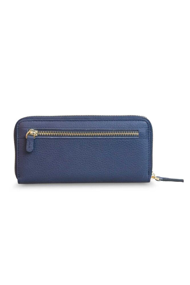 Navy Blue Leather Lady Wallet