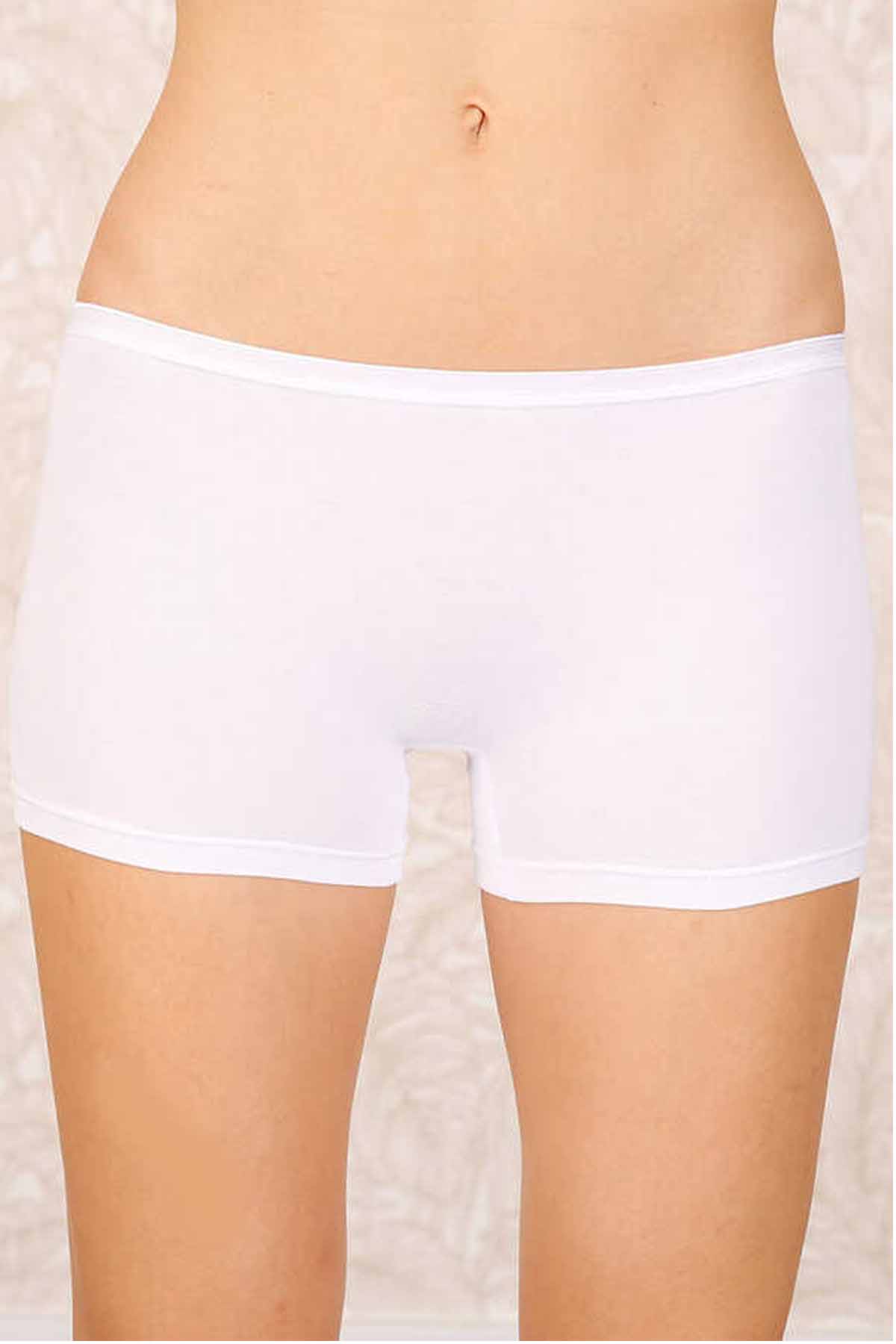 Lycra Single Jersey Women Boxer Short White 2100B