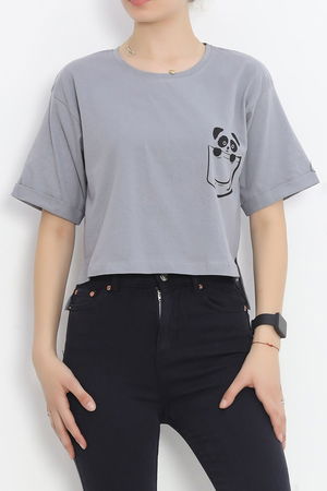 Printed Crop T-Shirt Smoked