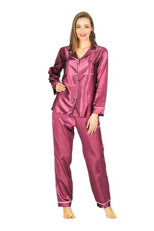 Purple Satin Pajama Set