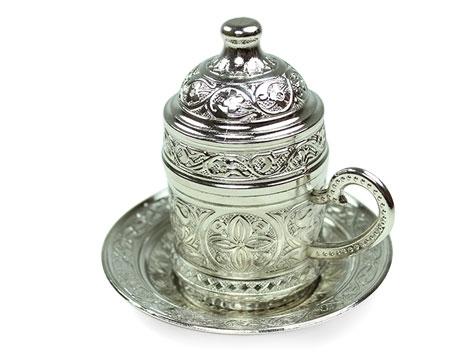 Ottoman Motif Coffee Cup - Silver