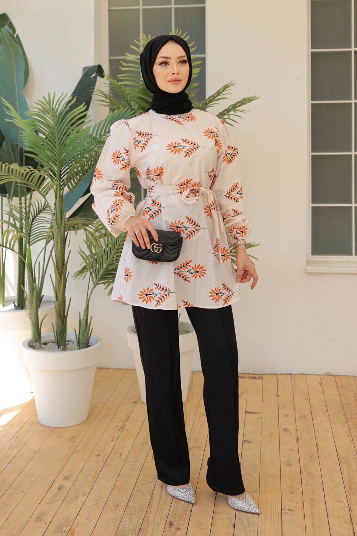 Patterned Tunic Orange