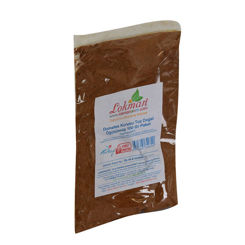 Dried Tomato Powder Natural Ground 100 Gr Package