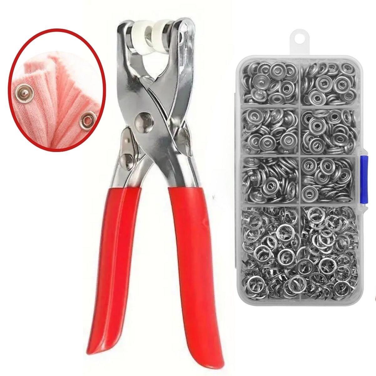 Metal 200pcs Stainless Steel Snaps and Pliers Set Machine Bird Eye Pliers Baby Clothes Snap Fastener Assembly Set