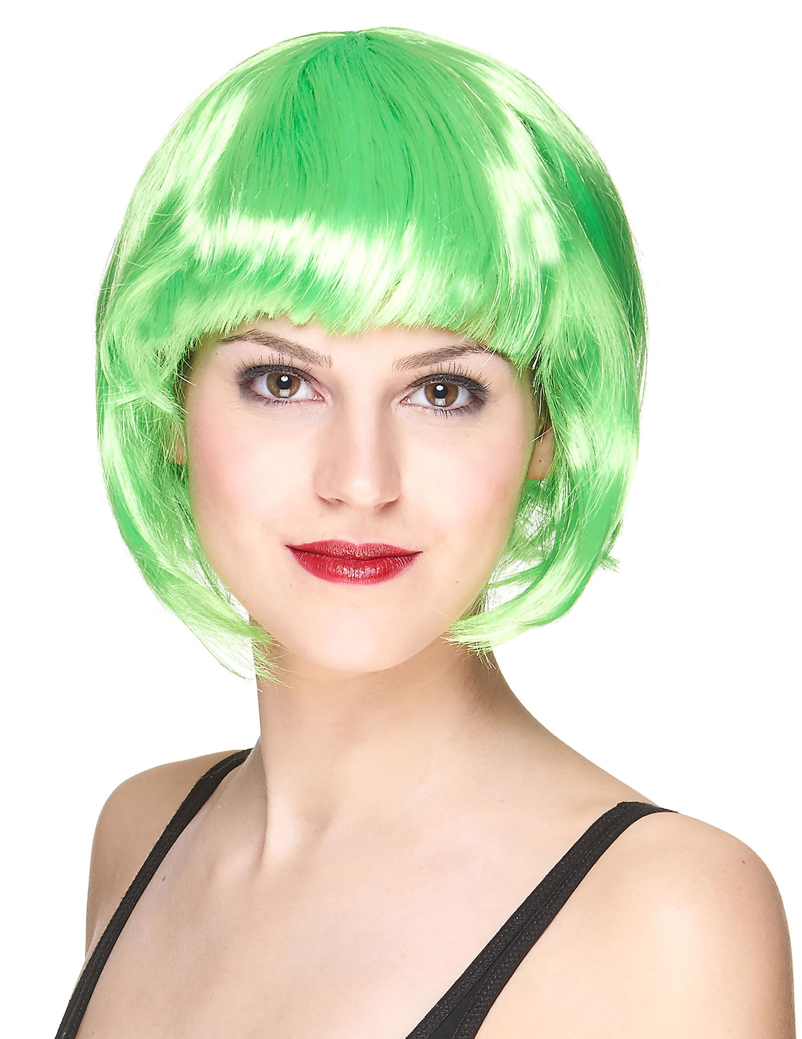 Green Party Wig Short Blunt Hair