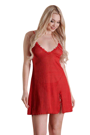 Women's Stylish Comfortable Fantasy Nightgown 4024 Red - Turk