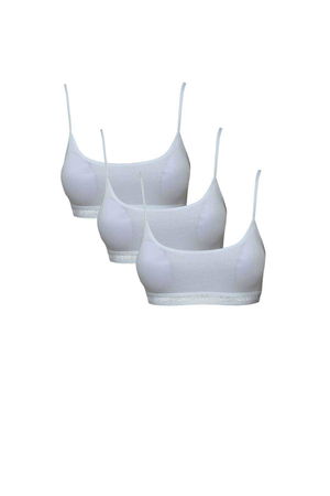 White Bustier with Padded Rope Straps 3pcs