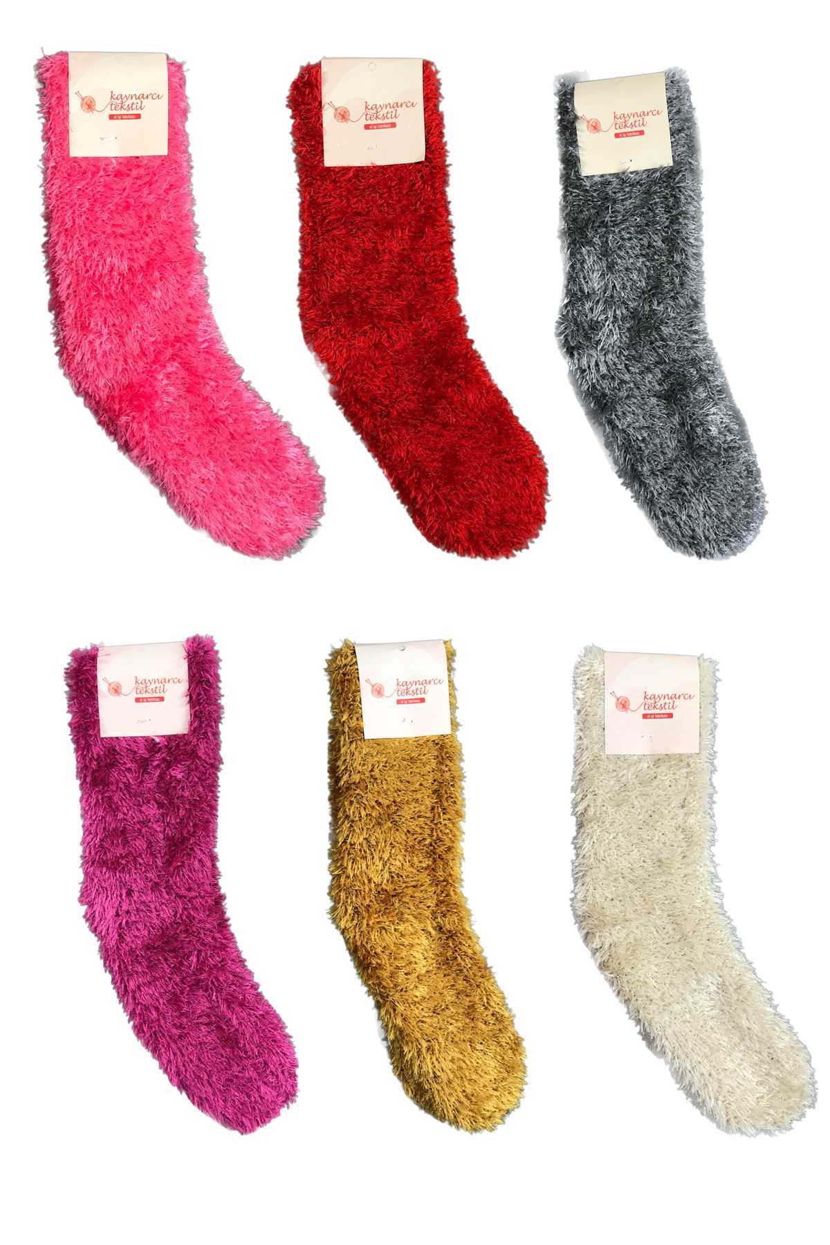 6 Pcs Seamless Fuzzy Warm House Socks