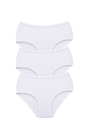 3Pcs Women High Waist Bato Thick Rubber Panties White