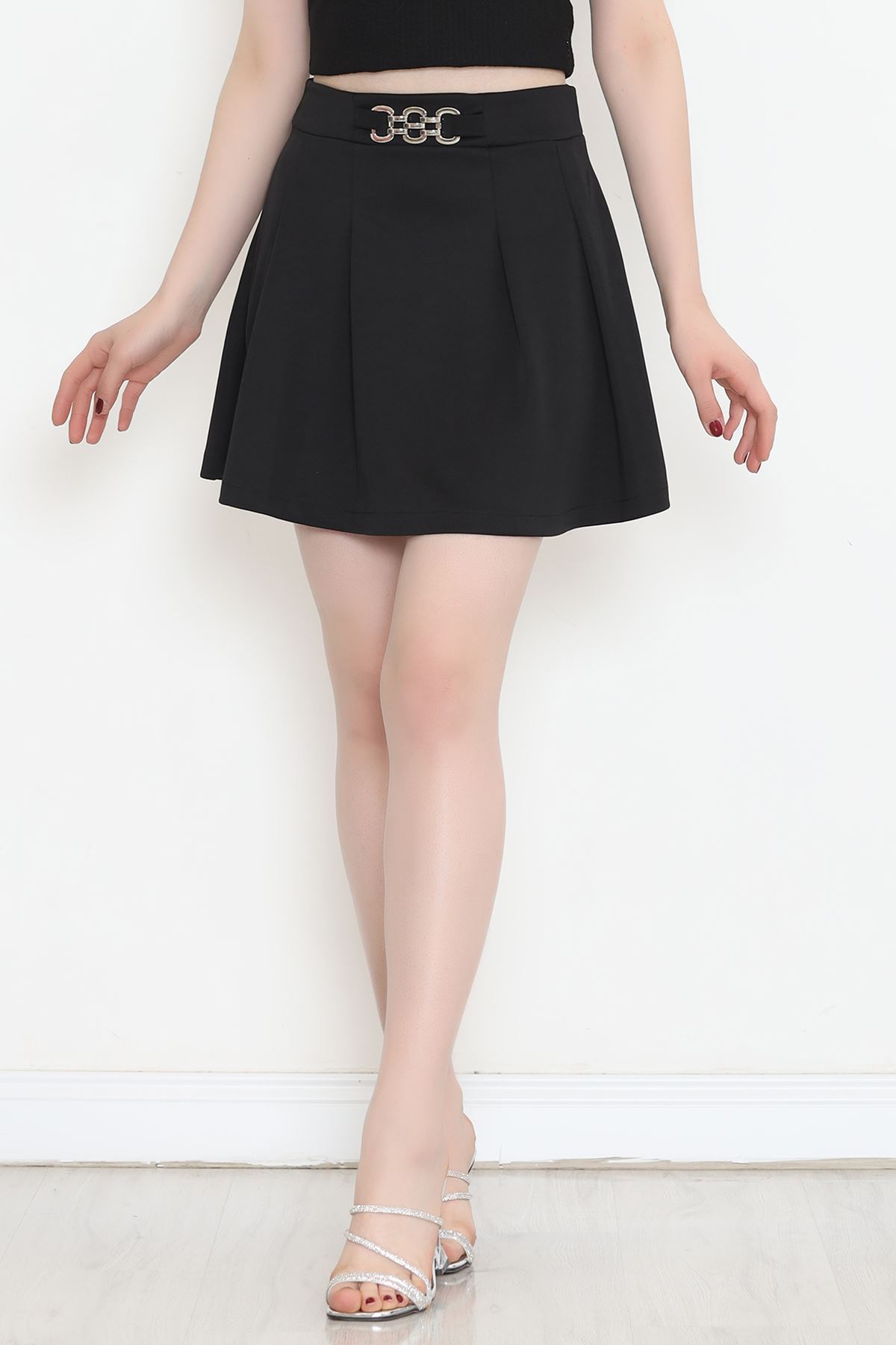 Belted Mini Skirt Black