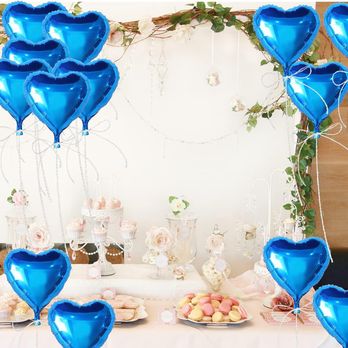 Metalized Shiny Blue Heart Shaped Flying Balloon Foil 18inch 45cm 25Pcs