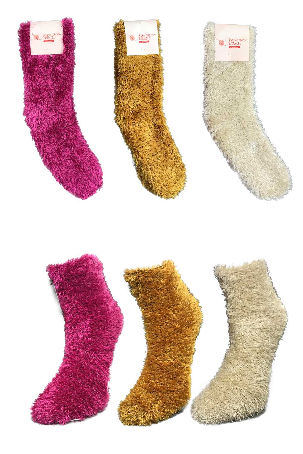 3 Pcs Seamless Fuzzy Warm House Socks