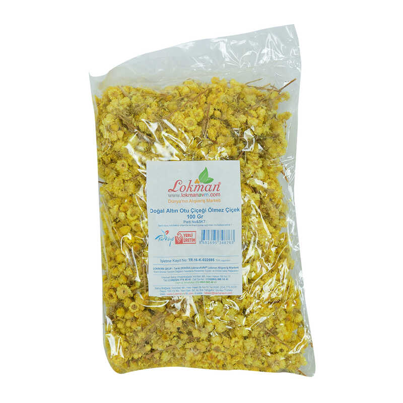 Golden Herb Flower Immortelle Flower Natural 100 Gr Package