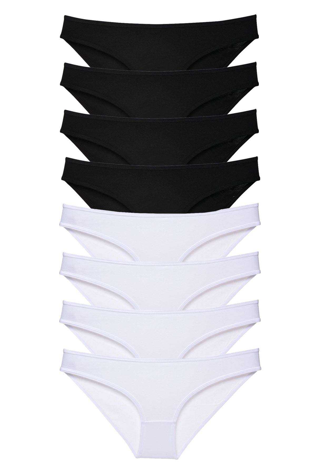 8pcs Super Eco Set Lycra Women Slip Panties Black White