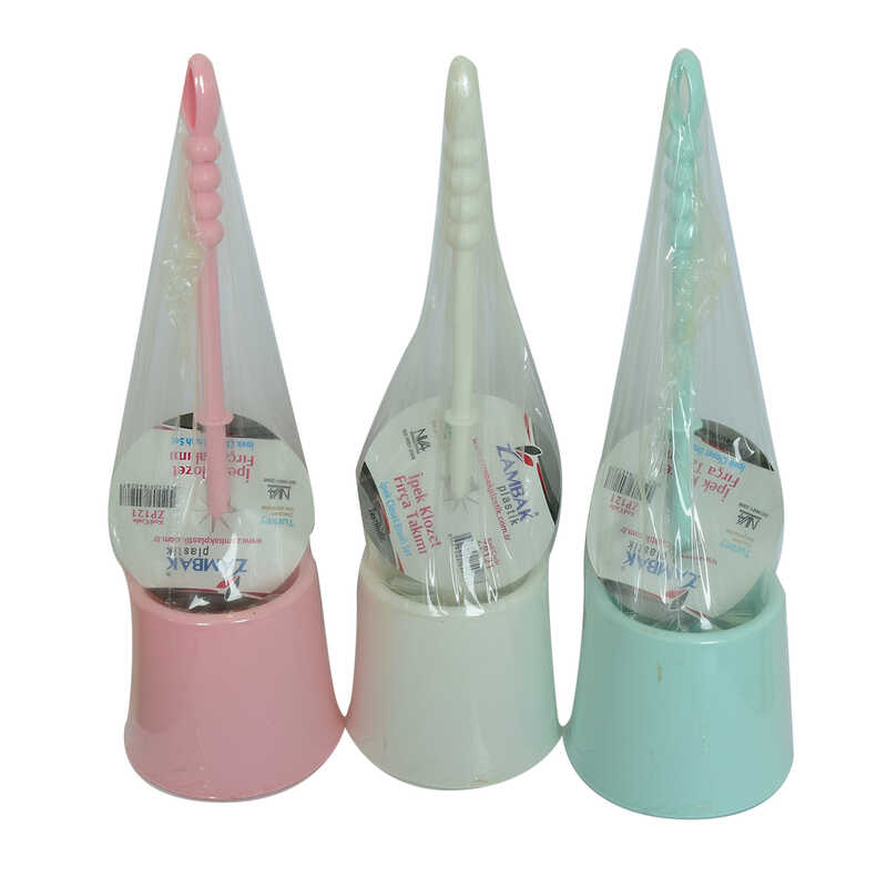 Silk Toilet Seat Brush Set with Plastic Housing Mixed Color ZP-121