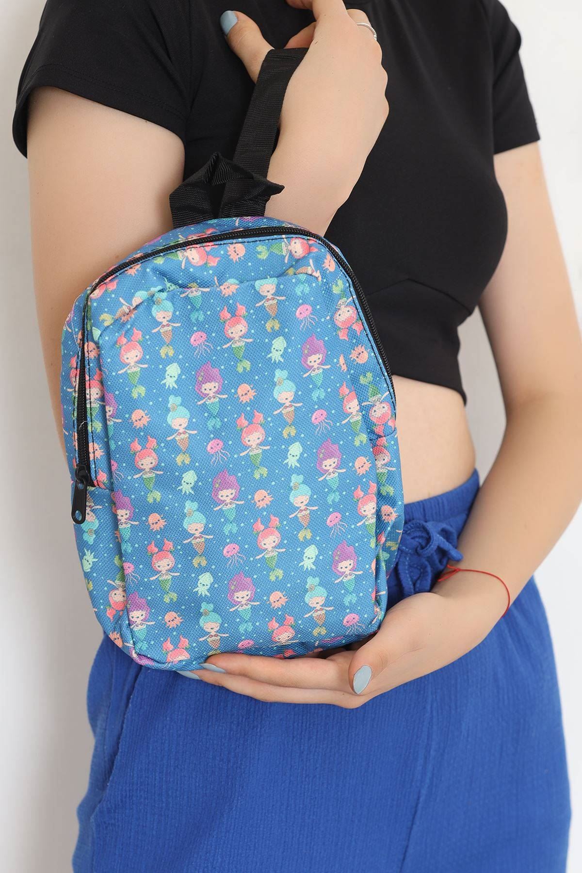 Printed Kids Bag Petrol