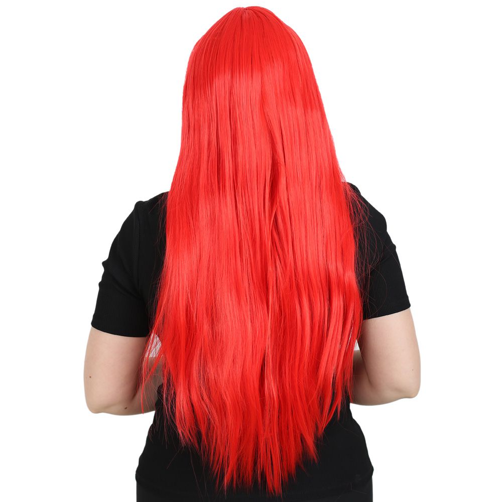 Kanekalon Fiber Synthetic Wig with Long Bangs / Red