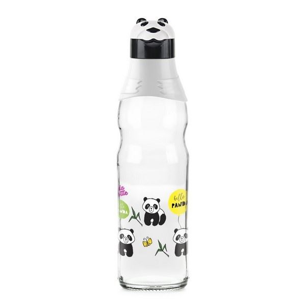 Cute Panda Design Glass Drinker Leakproof 1000 ML