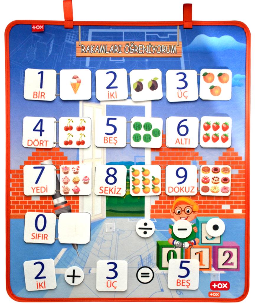 Learning Numbers Felt Velcro Wall Board , Educational Toy