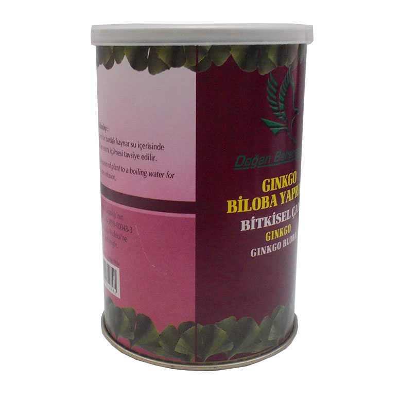 Natural Ginkgo Biloba Leaf 100 Gr Tin Box