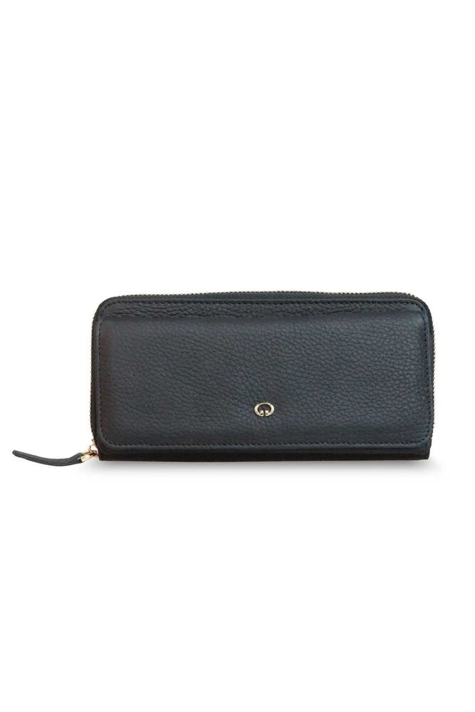 Matte Black Leather Lady Wallet