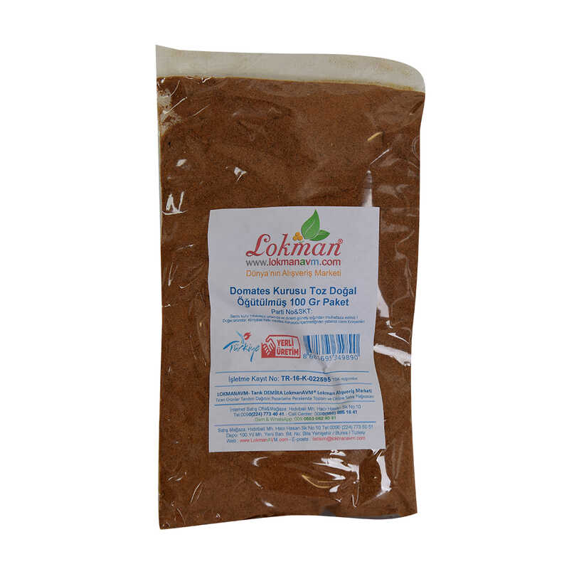 Dried Tomato Powder Natural Ground 100 Gr Package