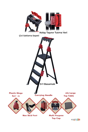 Strong Ladder 3+1 Step Ladder Turk-STRONG31