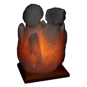 Two Chimney Fairy Chimney Shaped Natural Rock Salt Lamp Cankiri White 4 - 5 Kg with Wired Bulb