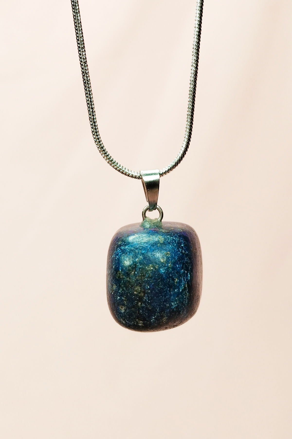 Lapis Lazuri Natural Stone Handmade Pendant with Chain: 2 cm Chain: 20 cm Boxed