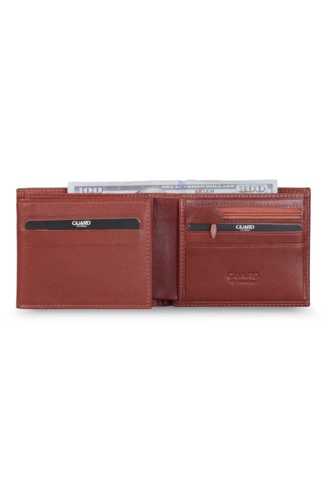 Tan Leather Men's Wallet with Coin Entry