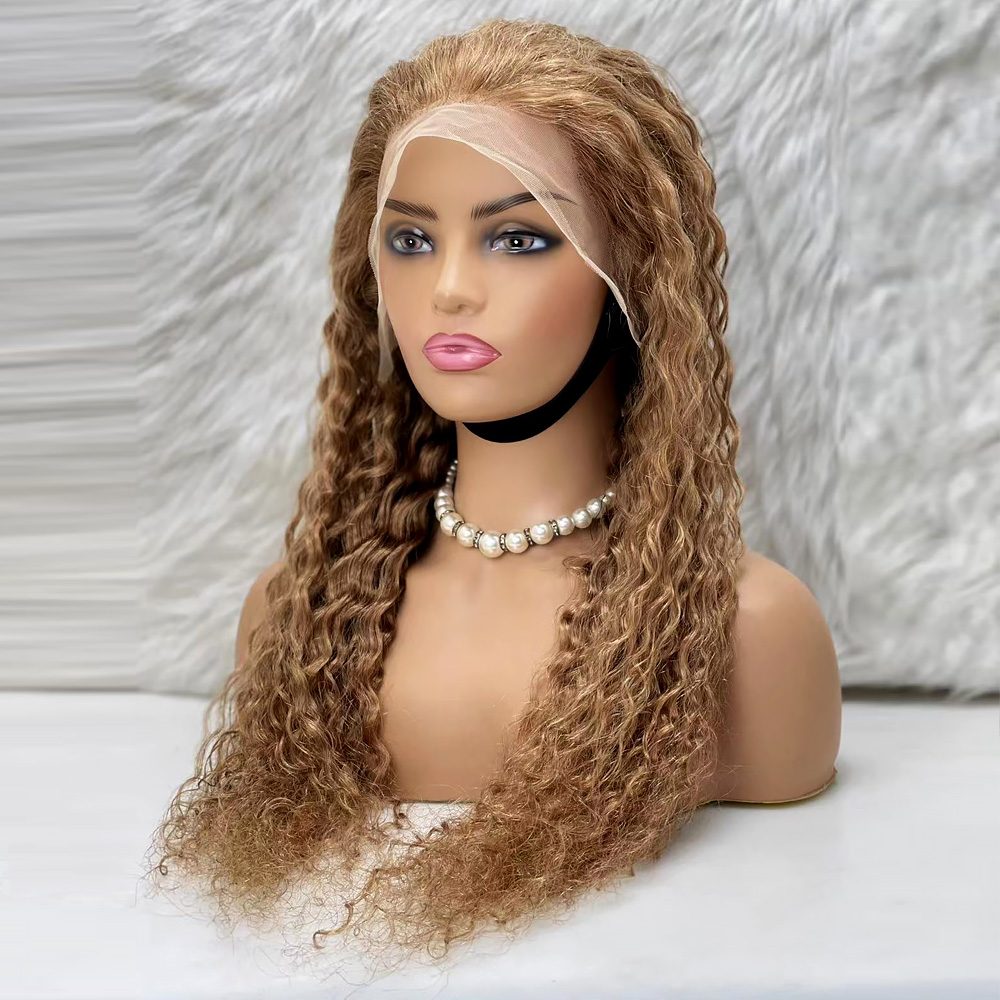 Afro Wave Real Hair Tulle Wig with Front Lace / Pumpkin / 70/75cm