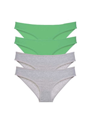 4pcs Super Eco Set Lycra Women Slip Panties Green Gray