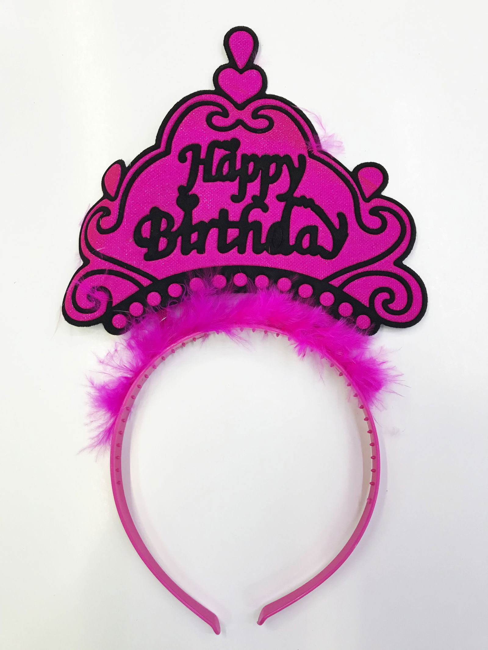 Happy Birthday Written Neon Color Crown 12 Pieces