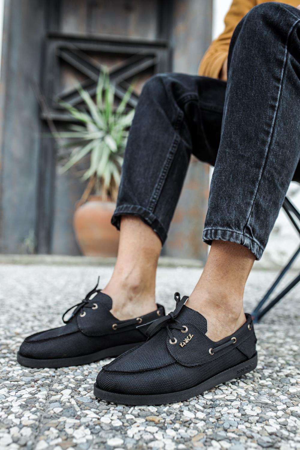 Seasonal Linen Shoes Black (Black Sole)