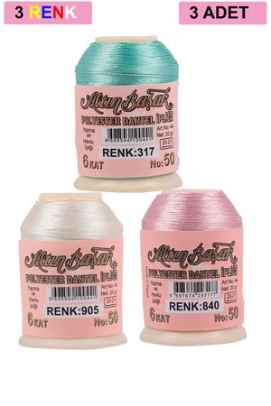 3 Pieces Altinbasak Oya and Lace Floss 20 gr - Turk - No: 905 - 840 - 317