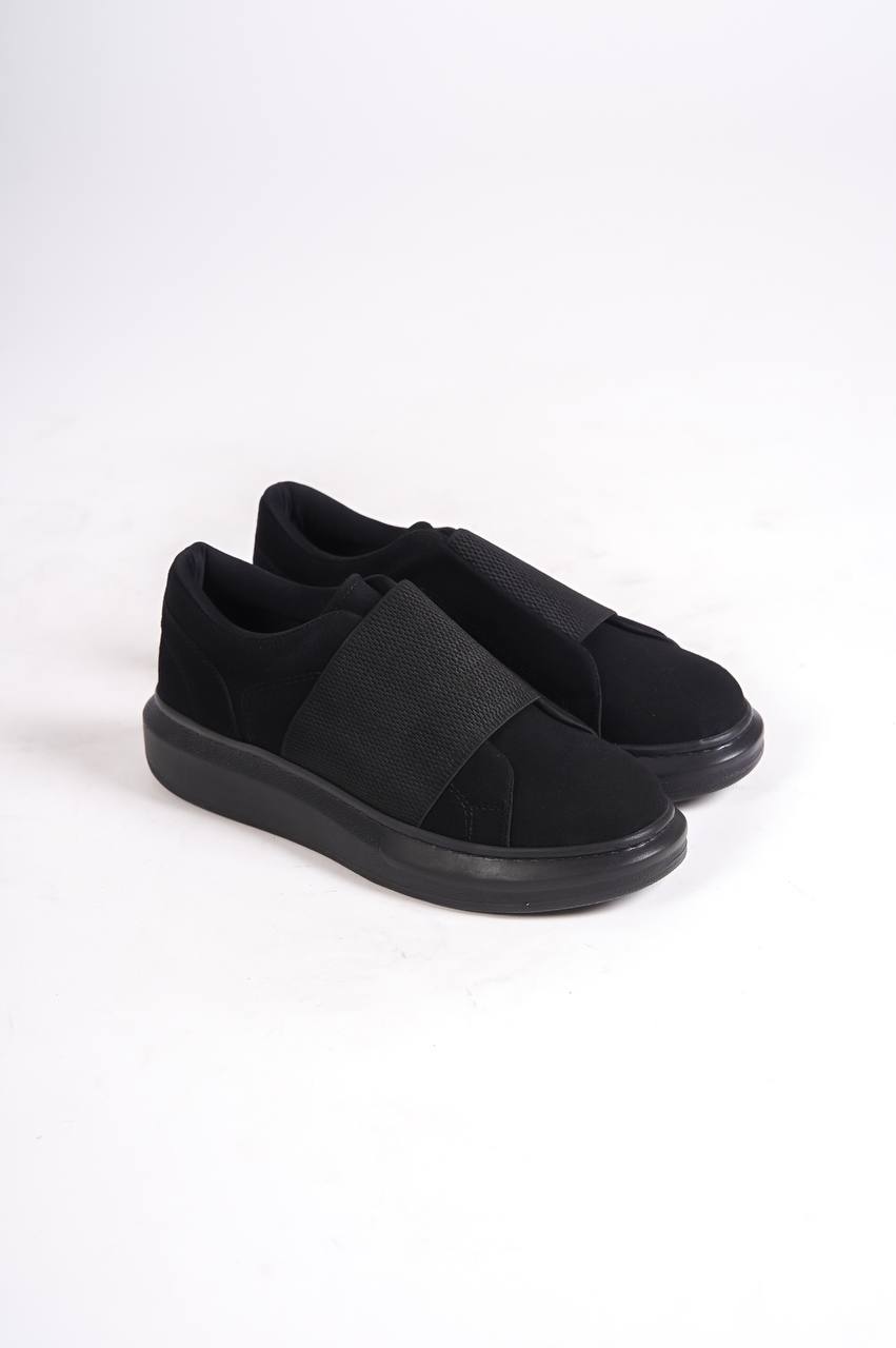 Black Suede Black Sole Lace-up Casual Men's Shoes