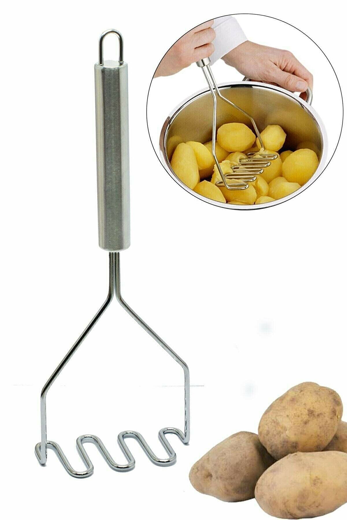 Inox Stainless Metal Potato Masher Masher Maker 27 cm